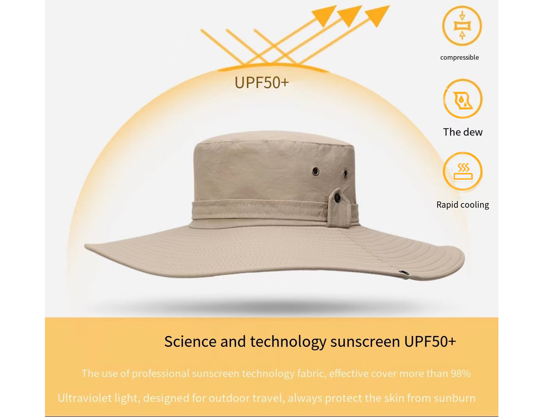 gorro de pescador transpirable con protección UV para hombre con ala * para  actividades al aire libre
