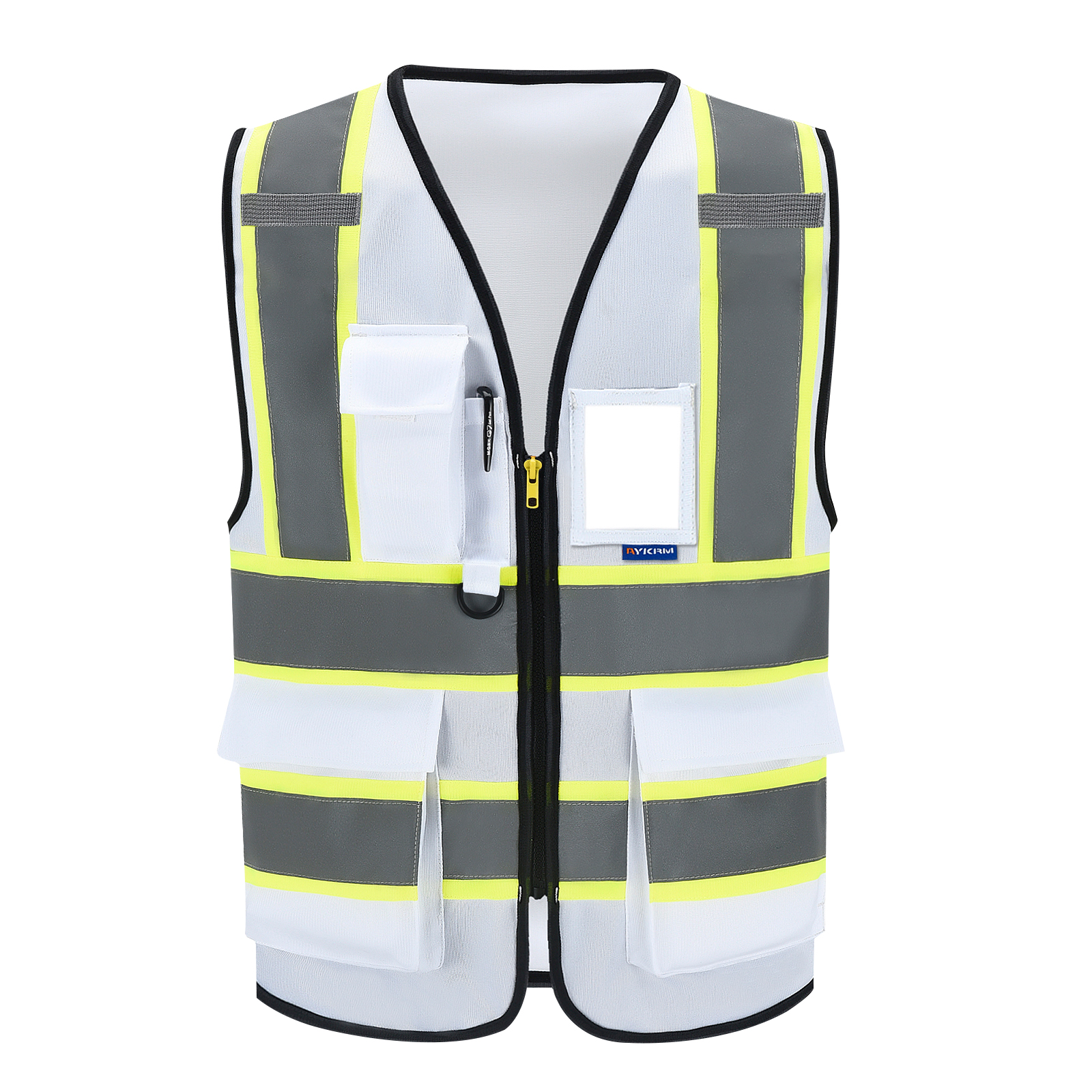High Visibility Safety Vest with Pockets Reflective Strips and Zipper,Yellow Orange(XS-6XL),Safety Shirt,Temu