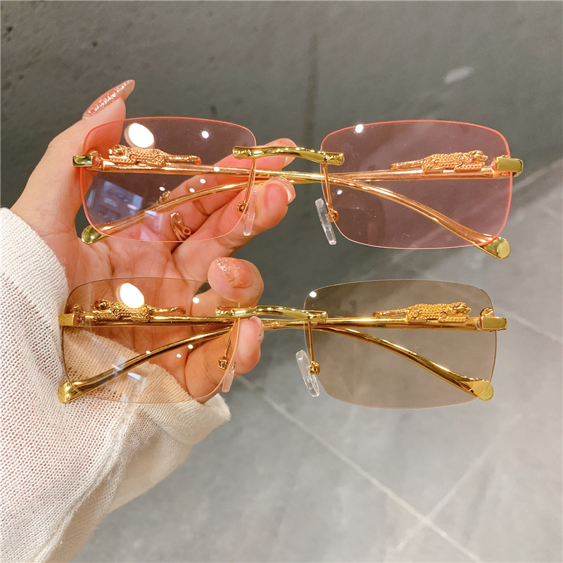 Vintage Sunglasses Rimless Cut Edge Women's Sunglass Fashion Designer