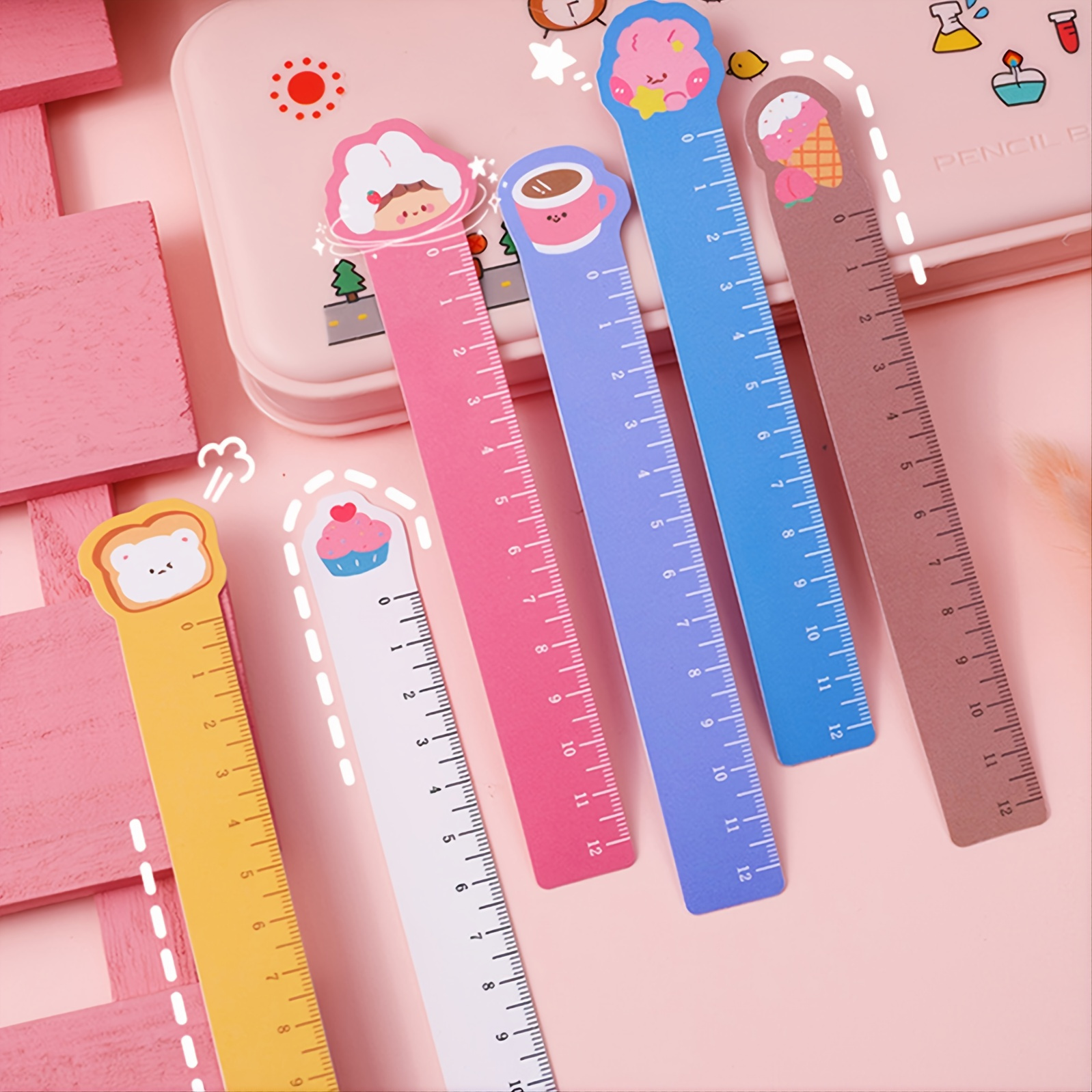 Cute Animal Wave Ruler Straight Ruler Acrylic Ruler Journal - Temu