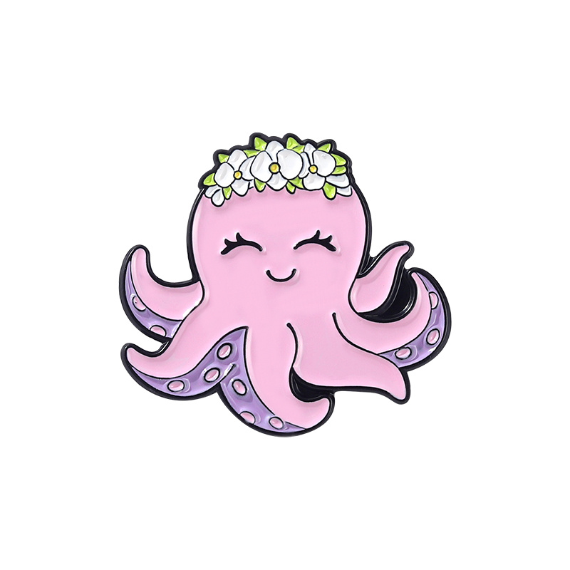 Men's Marine Animal Pattern Pink Pin