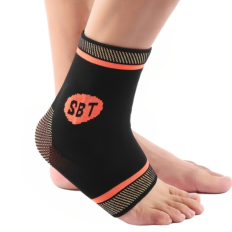1pc Compression Copper Ions Fiber Ankle Support Running Exercise