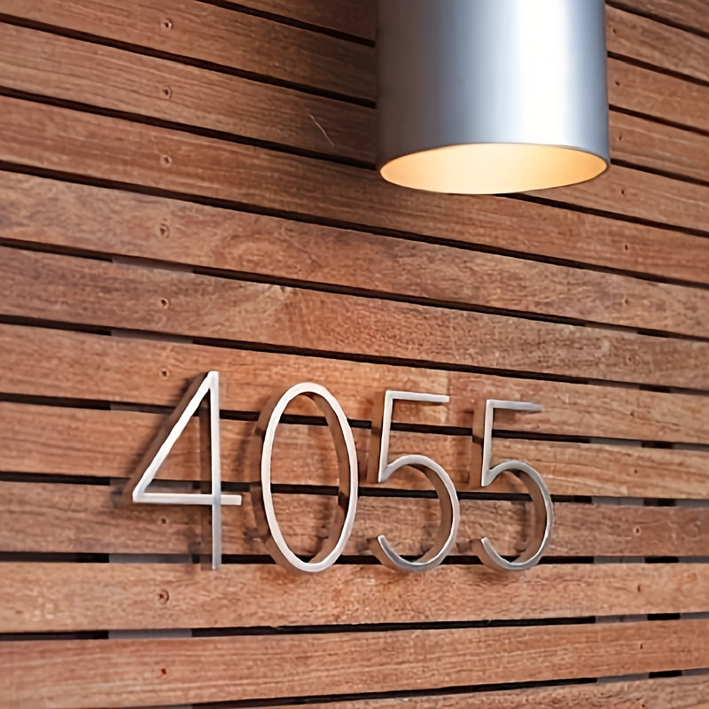1pc Floating Exterior House Number, 5inch/125mm Silver Aluminum Alloy