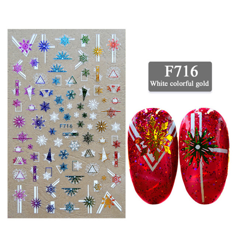 Y2k New In Christmas Nail Sticker 3d Snowflake Color Golden - Temu