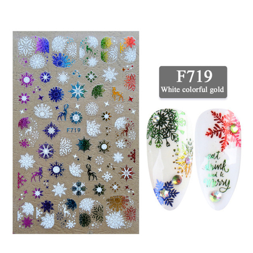 Y2k New In Christmas Nail Sticker 3d Snowflake Color Golden - Temu