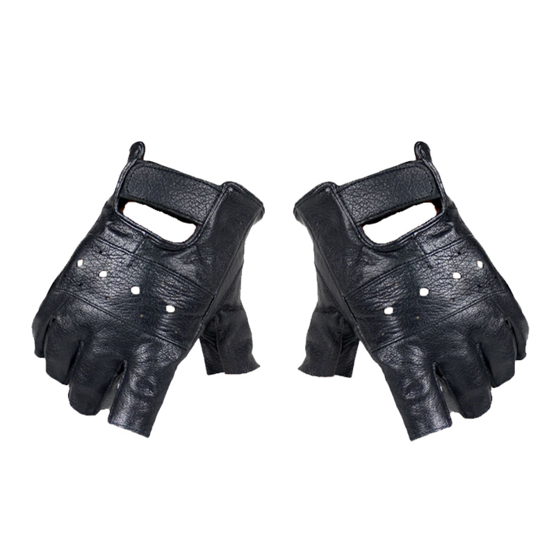 Fingerless Gloves Driving Gloves Men Leather Gloves Cycling Gloves 1 Pair  Half Finger Gloves for Men Women Outdoor Gloves ( Black, Free Size )