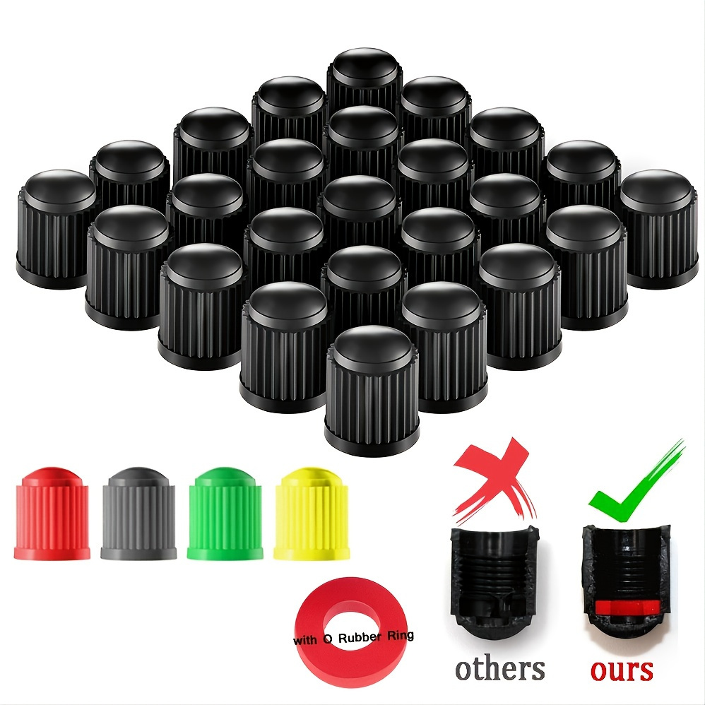 

Universal Tire Stem Valve Caps With O-ring - Perfect Fit For Cars, Suvs, Bikes, Trucks & Motorcycles!