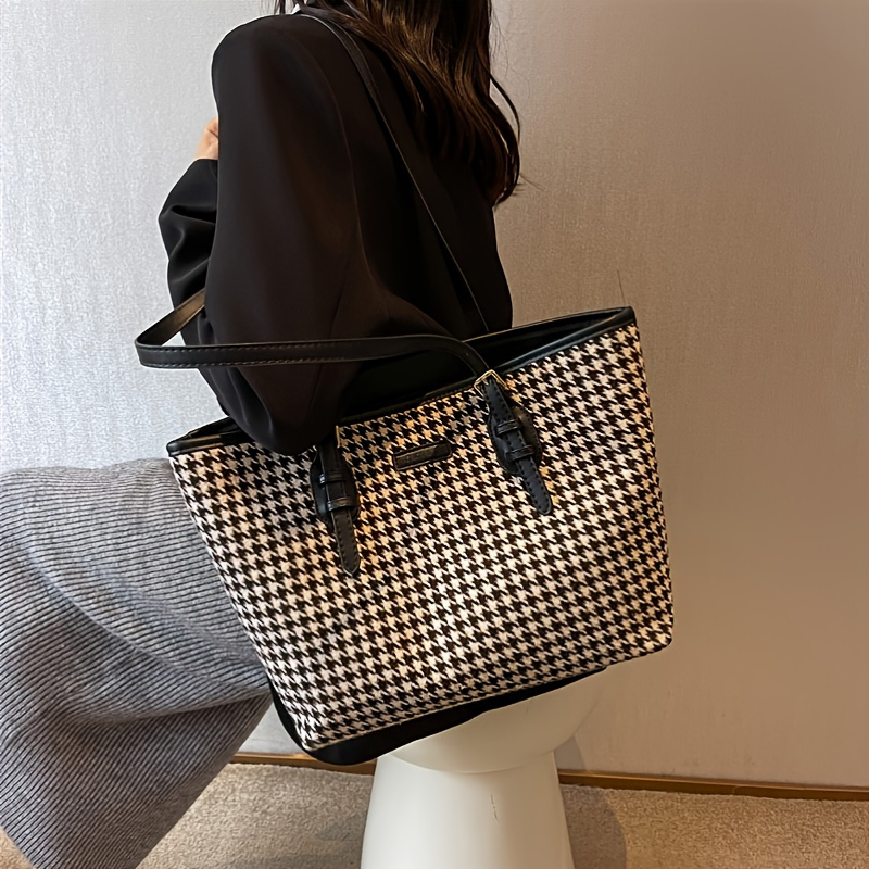 Coolcept Houndstooth 2023 New Tote Bag Shoulder Bag For Woemn