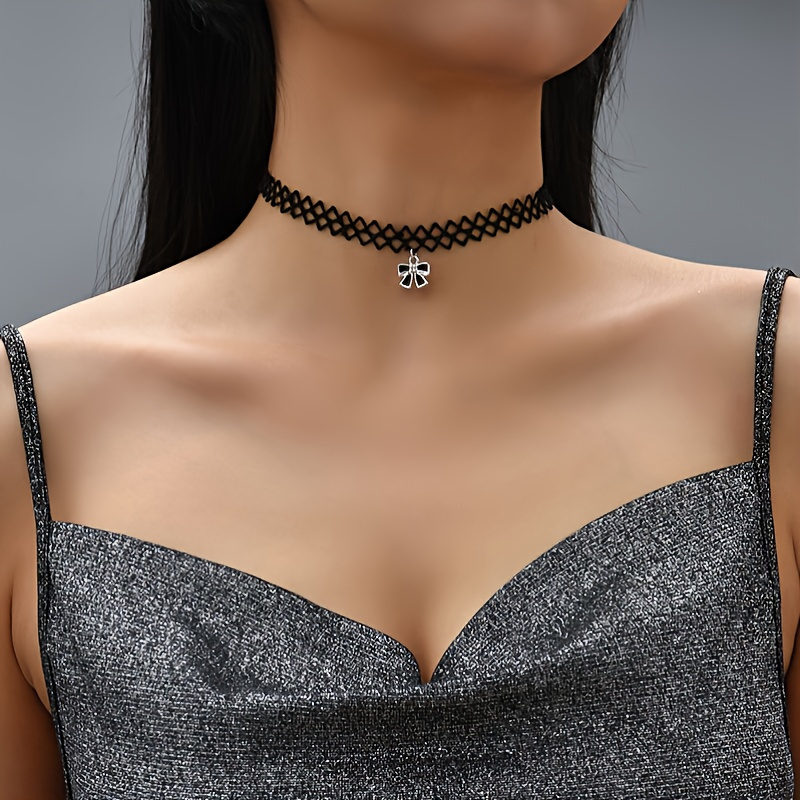 Bow lace choker necklace