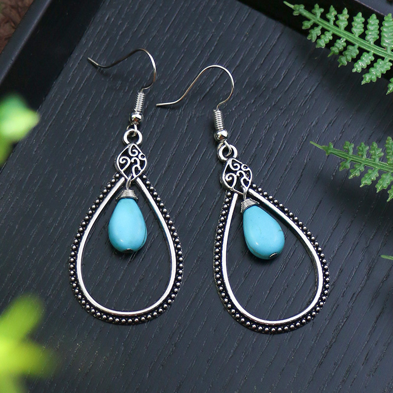 Boho Drop Vintage Drop Earrings Acrylic Turquoise Earrings - Temu