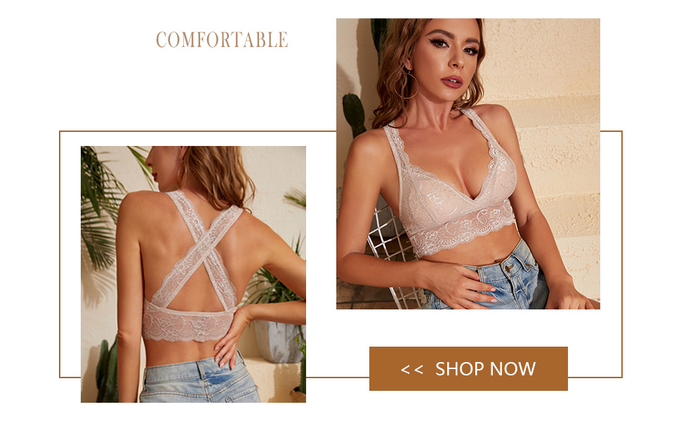 Buy Floral Lace Halter Bra Bralette Top Hook and Eye Closure Back Unpadded  Wirefree Lace Bra Online at desertcartINDIA
