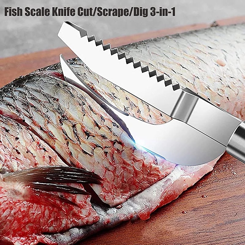 3 in 1 Stainless Steel Fish Scale Knife Cut Scrape Dig Maw - Temu