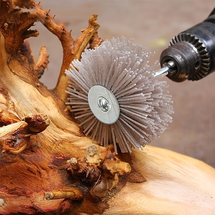 

Nylon Polished Flower Head Abrasive Wire Mahogany Furniture Wood Carving Root Carving Relief Wear-resistant Tool Polishing Brush