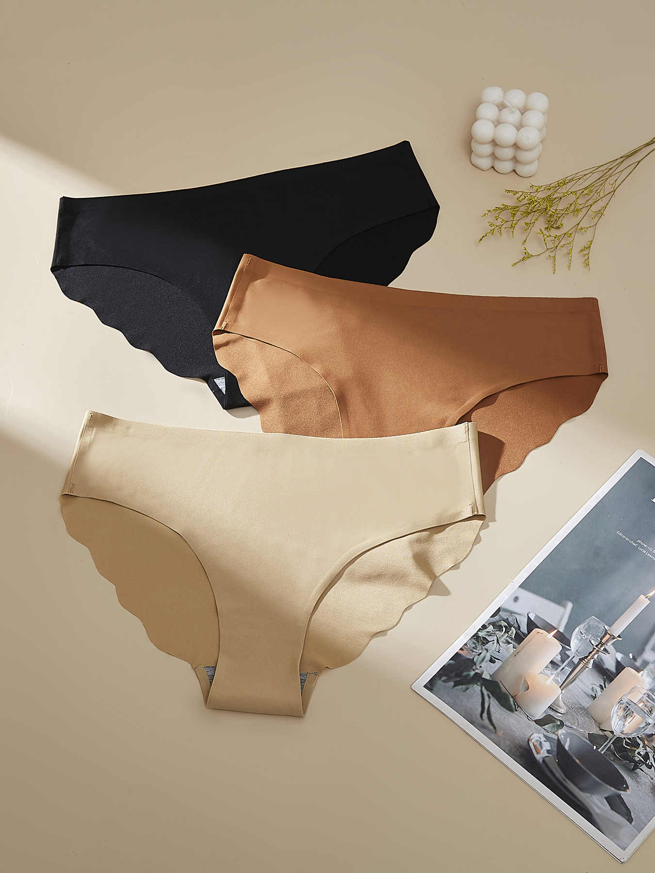 M-XXL 3PCS Cotton Underwear Women's Panties Set Comfort Underpants
