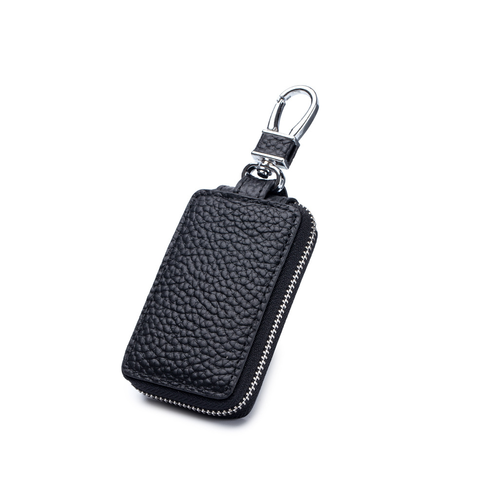 Key Wallet Womens Genuine Leather Car Key Case Holder Zipper
