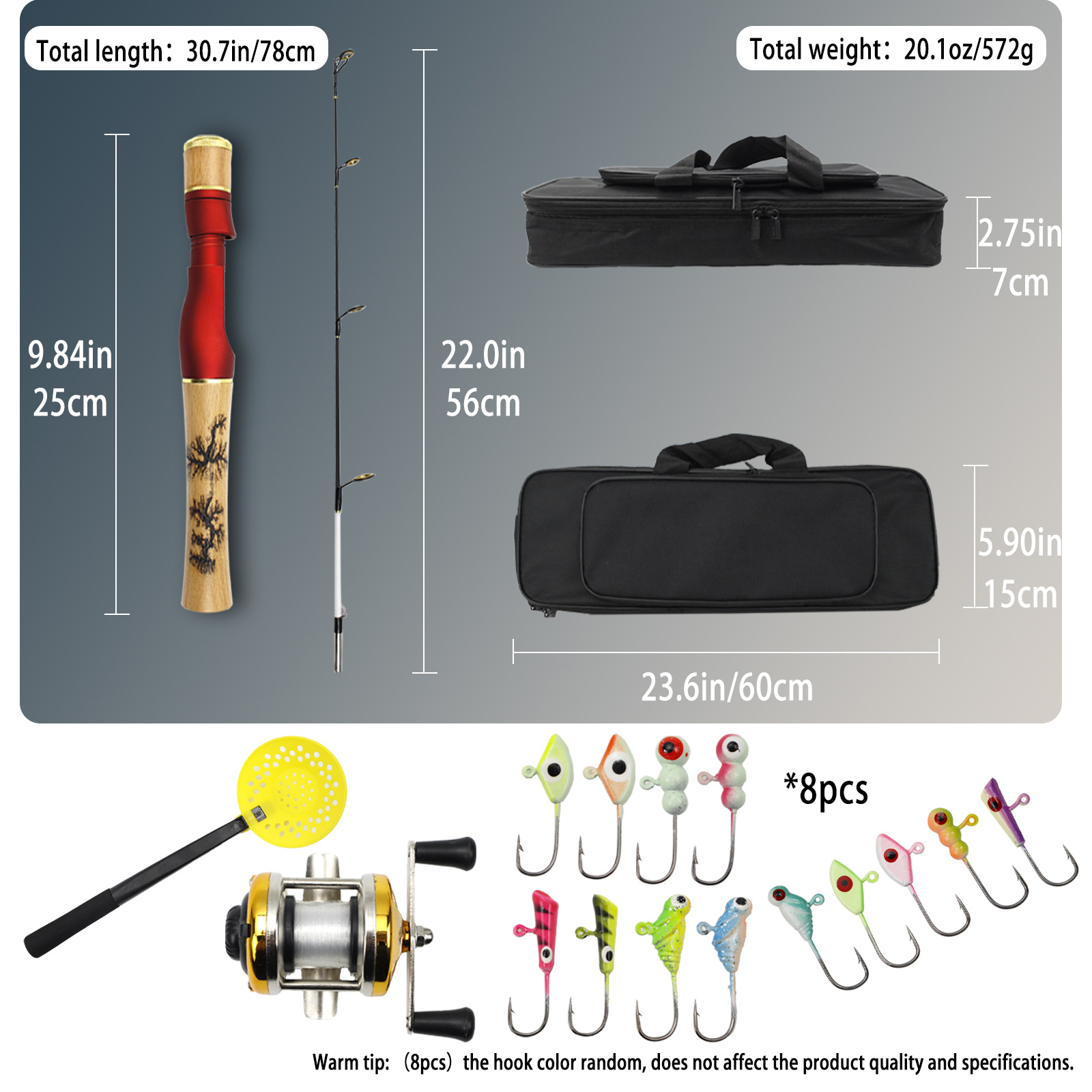 Glory Day Fishing Ice Fishing Rod Set Winter Fishing Full - Temu