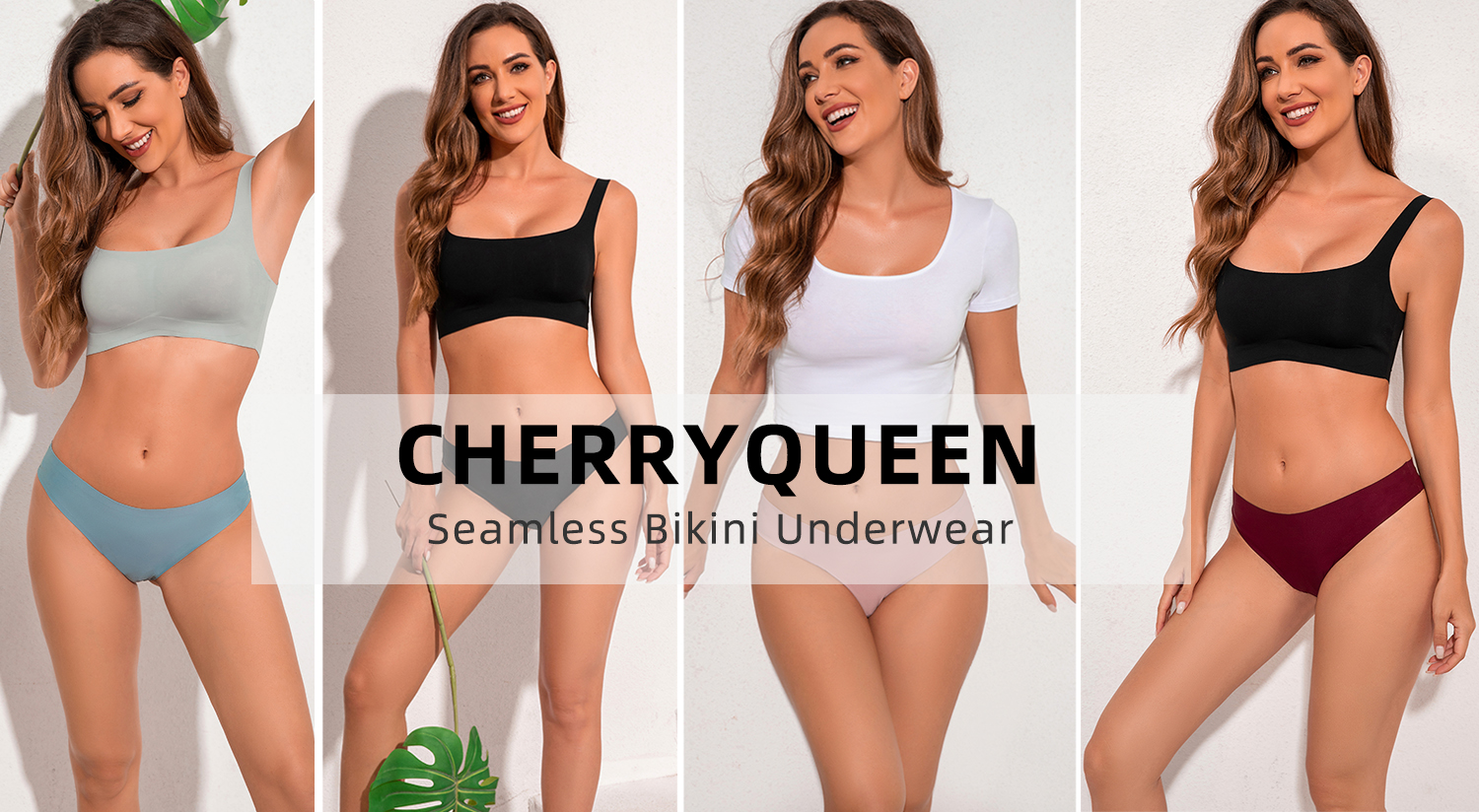 CHERRYQUEEN 7 Pack Seamless Bikini Underwear for Women No Show