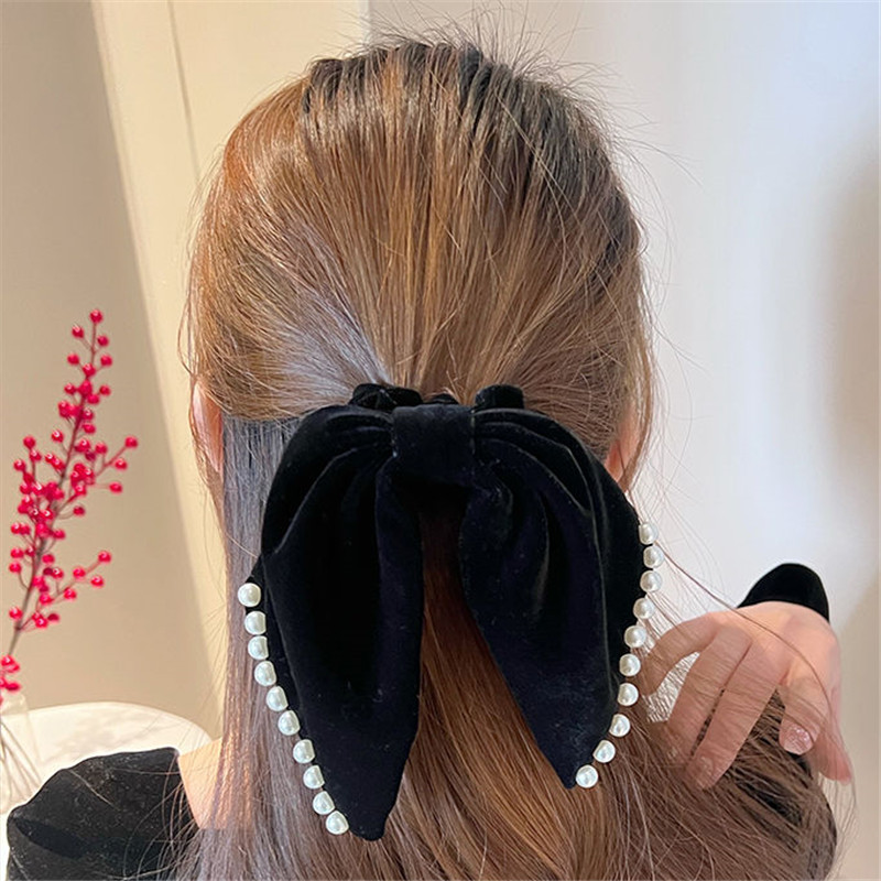 Fall Winter Vintage Faux Pearl Hair Tie Scarf Scrunchies - Temu