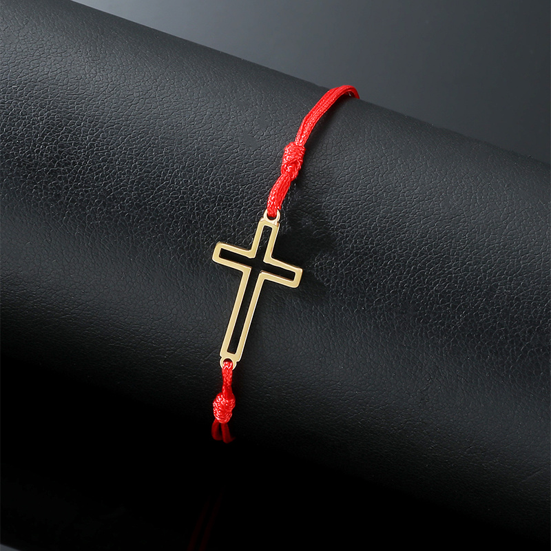 Adjustable Cross Strap Red Bracelet for Men