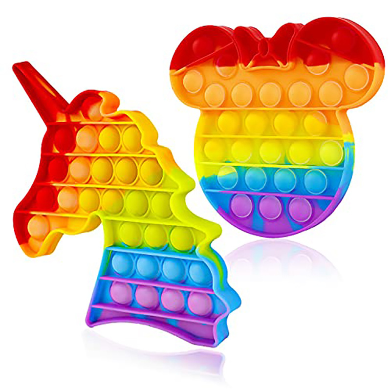Push Pop It Bubble Silicone Sensory Fidget Rainbow Toy Autism Stress Relief  Game