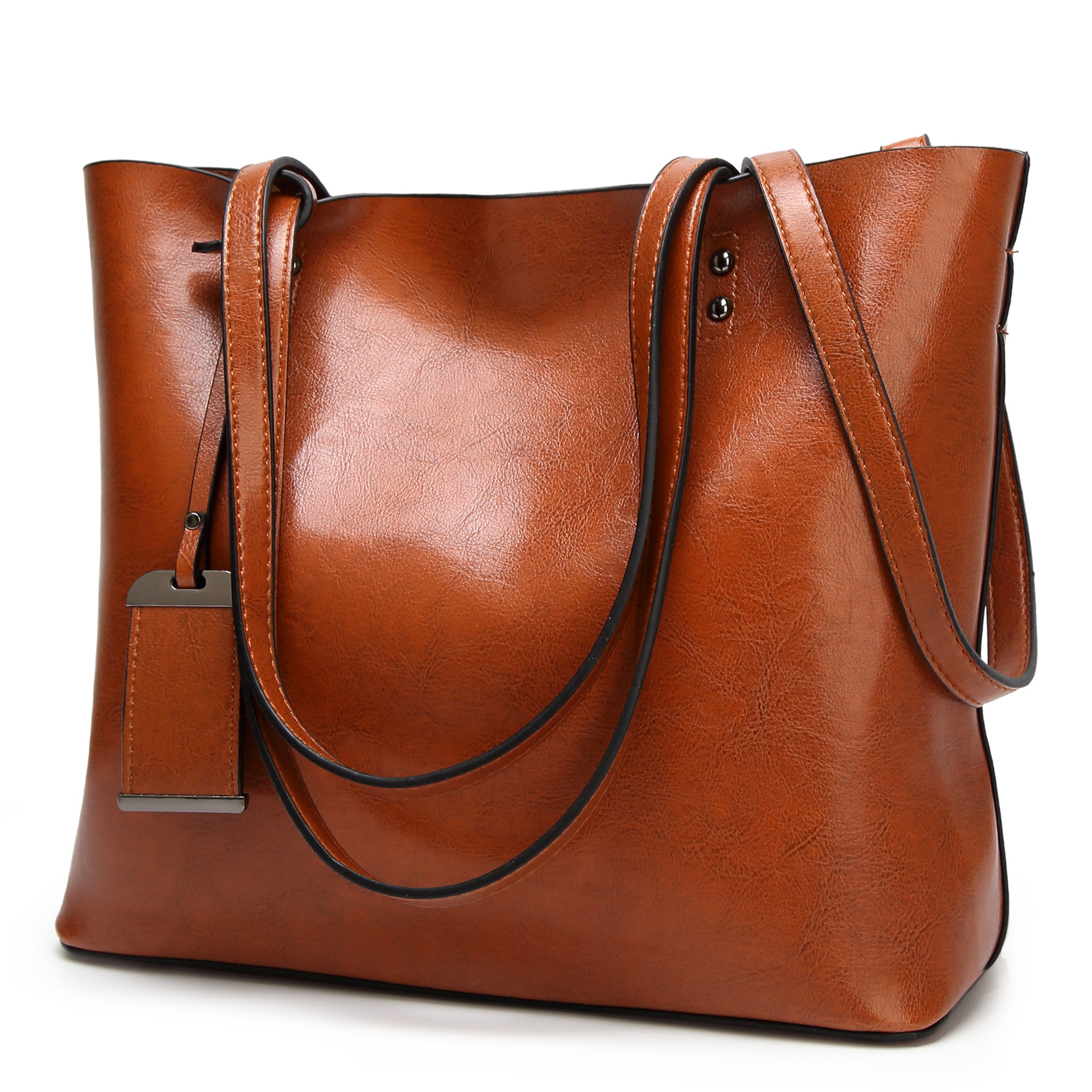  Women Large Soft Faux Leather Shoulder Bag Travel Tote