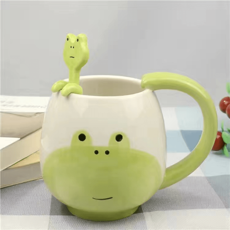 Ceramic Breakfast Cups, Ceramic Coffee Mug, Ceramic Tea Cup, Frog Cups