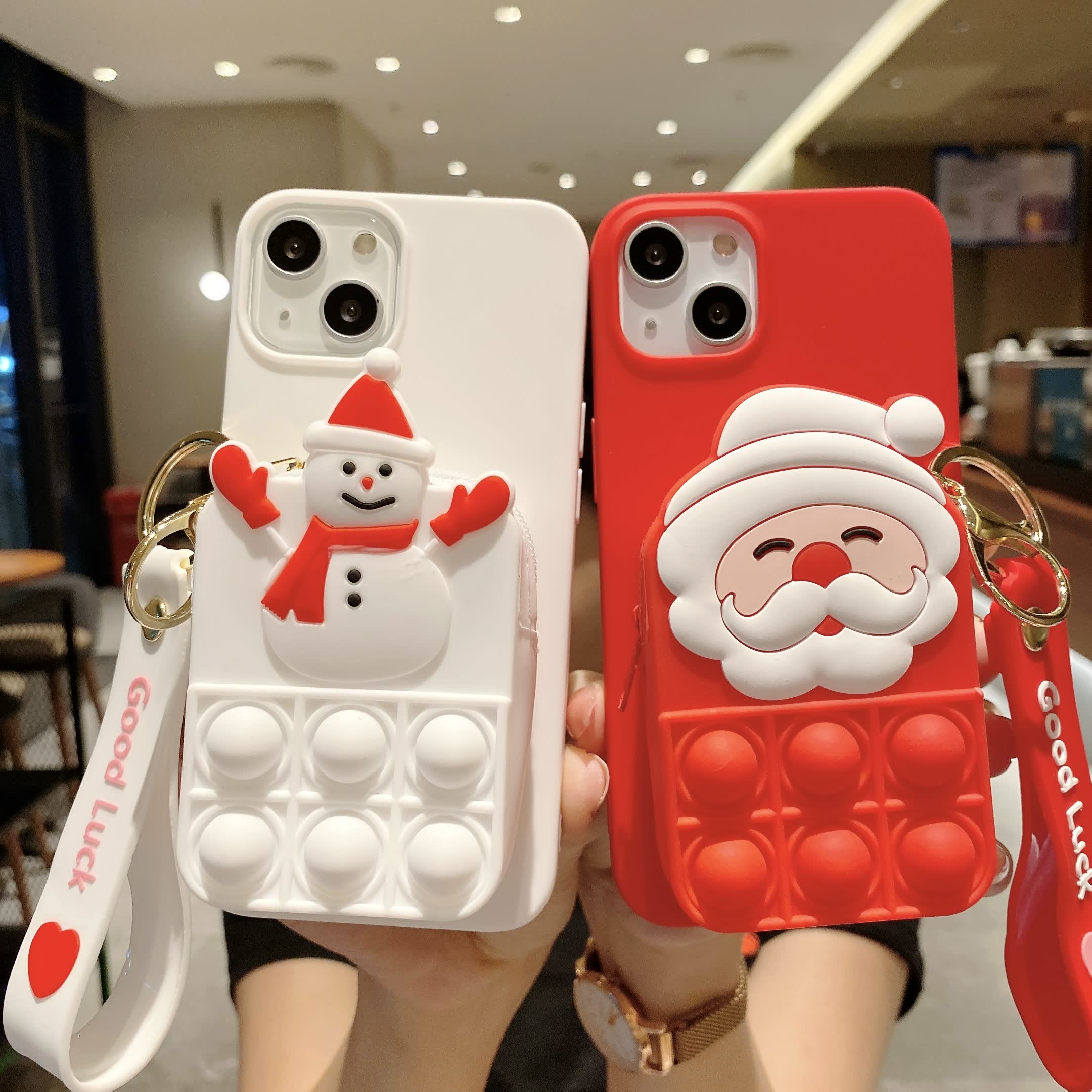 Christmas Coin Purse Phone Case For iPhone14 14Plus 14Pro 14ProMax iPhone13 13Mini 13Pro 13ProMax iPhone12 12Mini 12Pro 12ProMax iPhone11 11Pro 11Pro Max iPhoneX XS XSMax