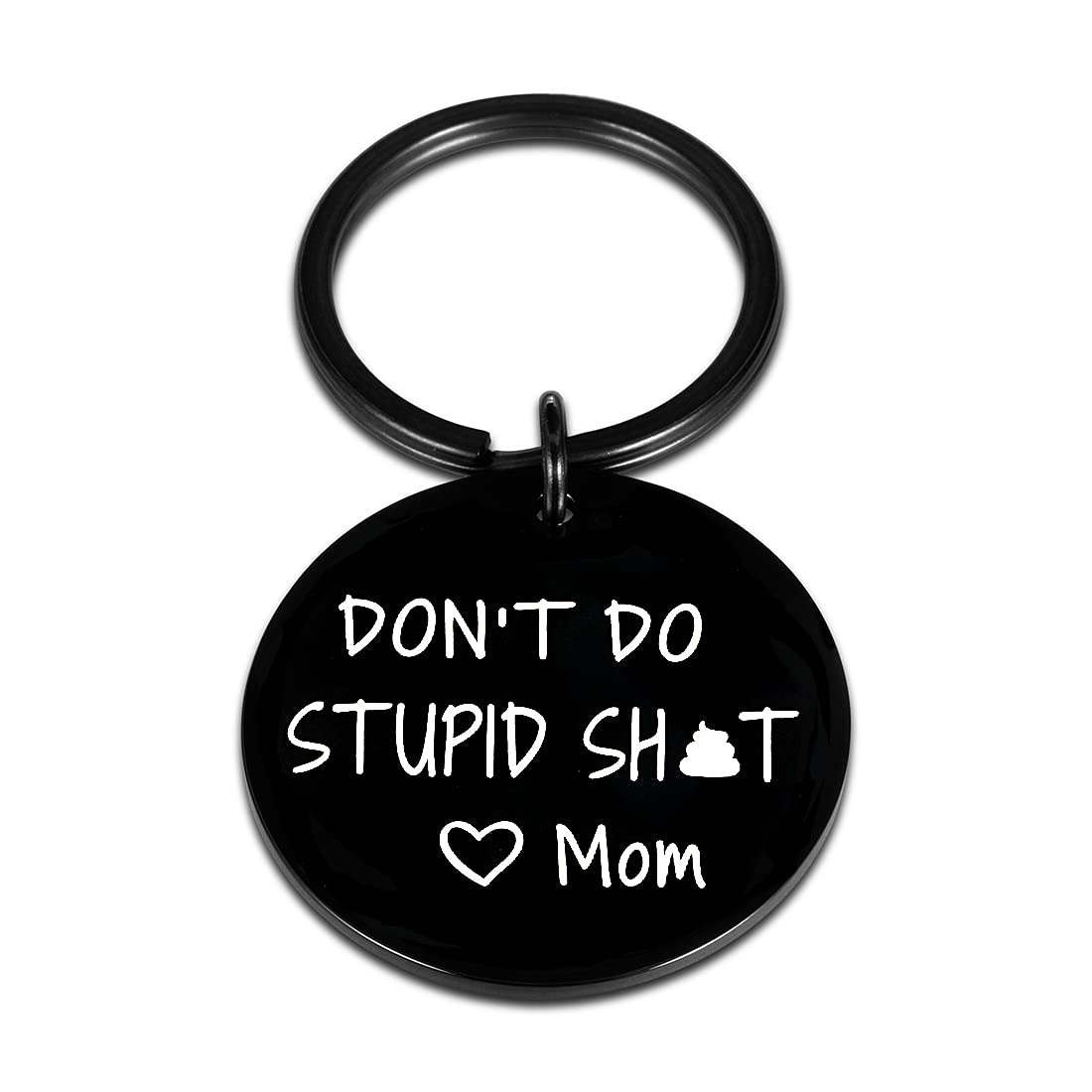 Don't Do Stupid Shit Keychain, Funny Gift for Teens Son Daughter from Mom  and Dad, Humor Key Ring Presents, Black E4S3 
