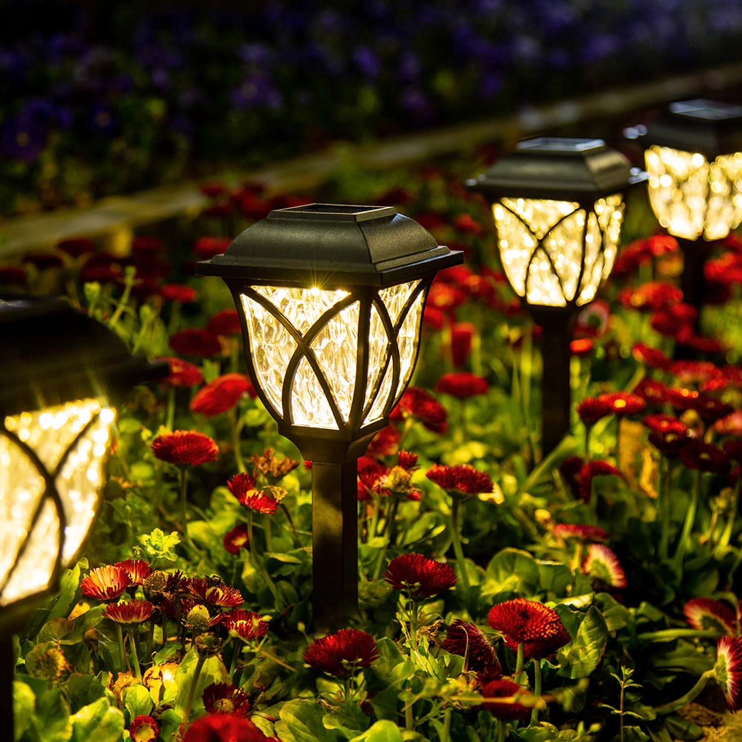 Lampe Solaire Jardin Exterieure au Sol,12pcs Lampes Jardin Etanche Lampe  Sans Fil LED Décoration Eclairage Solaire Extérieur Blanche