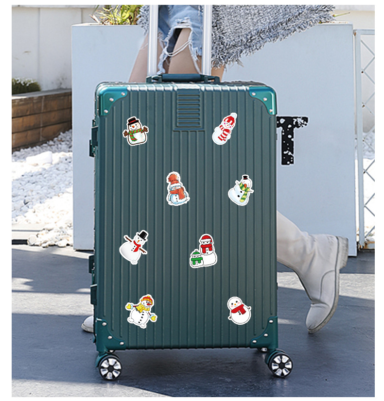 Cute Christmas Snowman Doodle Waterproof Sticker Diy - Temu