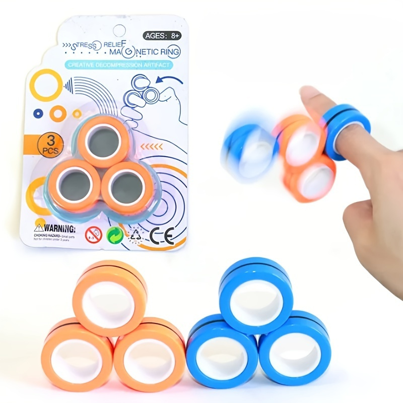 6Pcs Magnetic Rings Fidget Toys for Teens, Adults&Kids|Fidget Pack Under 10  Dollars|ADHD Fidget Toy Pack for Anxiety Relief,Coolest Gifts for Teen