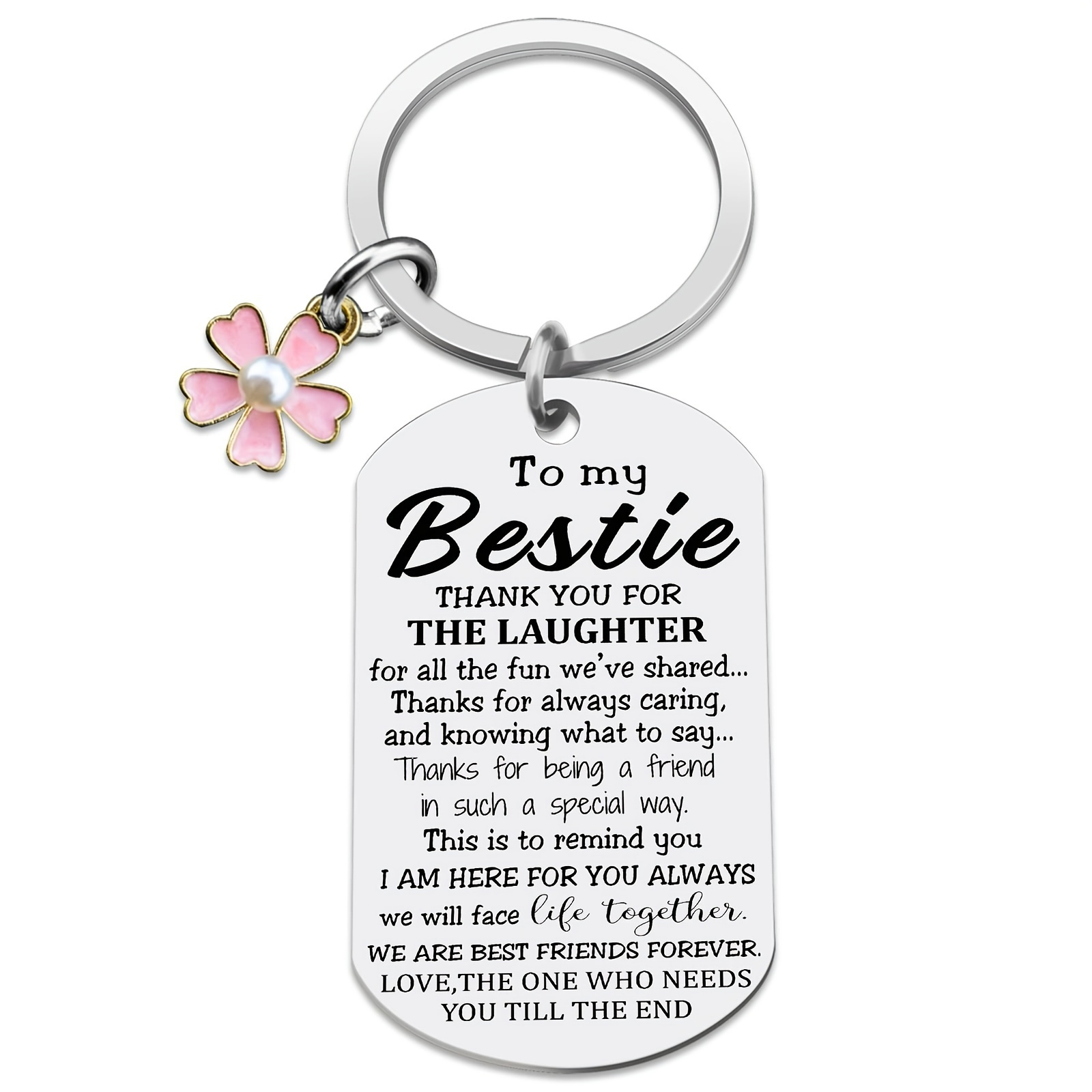 

Unique Bestie Gifts, Bestie Flowers, Best Friend Keychain, Birthday Keyring, Good True Friendship