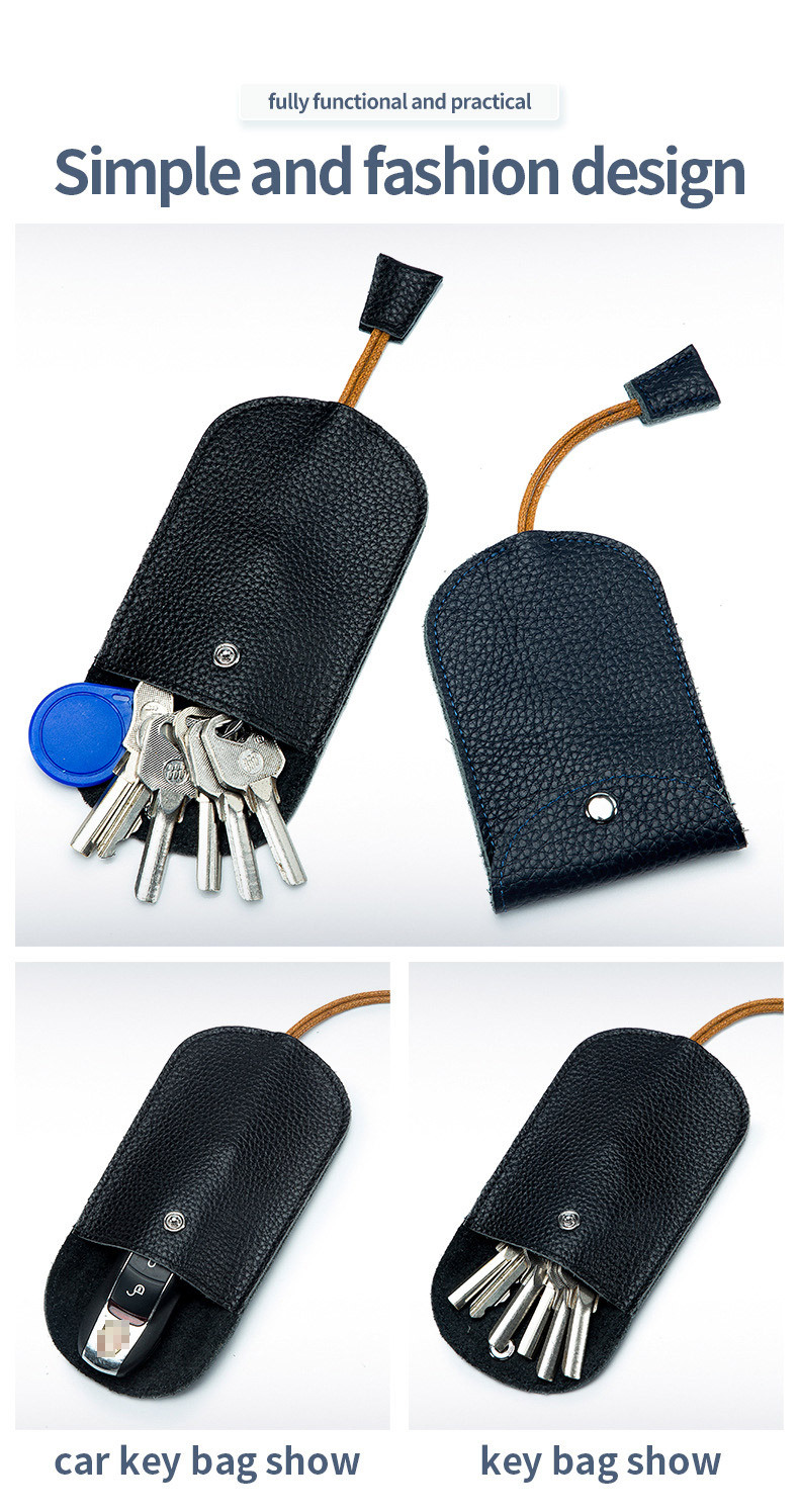 Premium Leather Pull Car Key Holder Bag Keychain Case Temu
