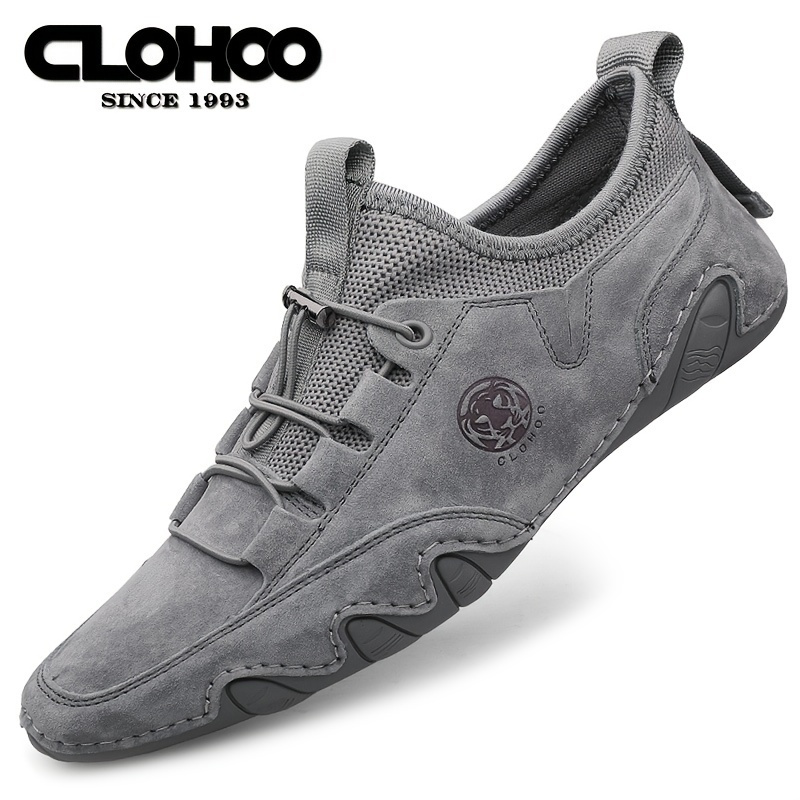 Clohoo Men s Handmade Casual Soft Sole Leather Loafer Shoes Flat 