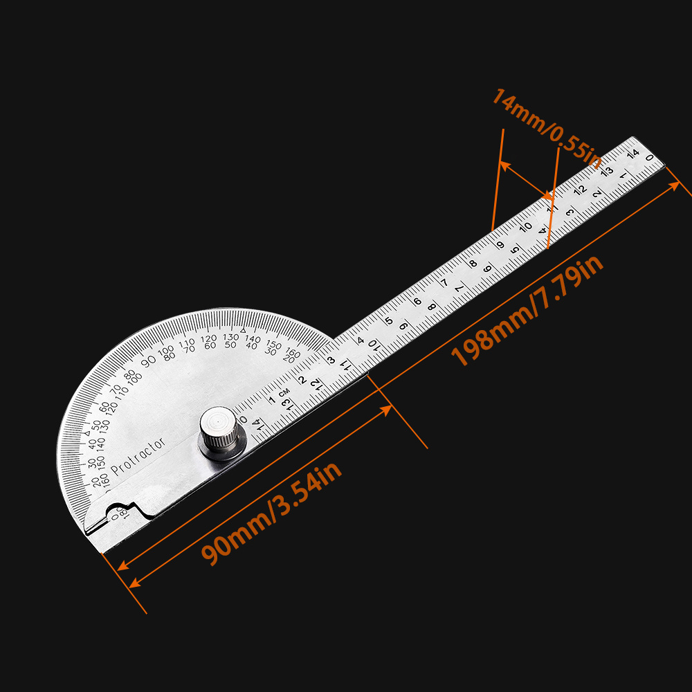 1pc 180 Degree Protractor Metal Angle Finder Goniometer Angle