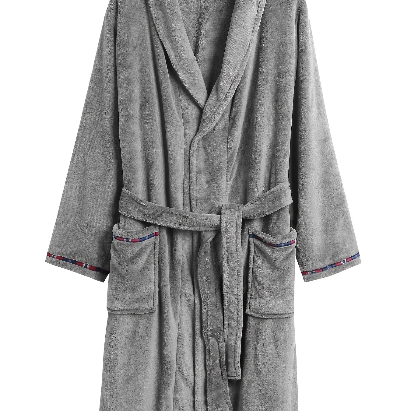 Men's Shawl Collar Fleece Thermal Bathrobe Sleepwear Check Out Today