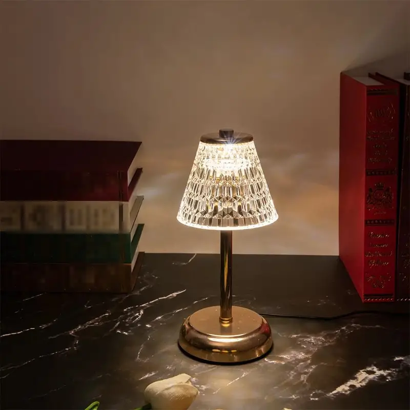 1pc rhinestone atmosphere table lamp usb acrylic decor desk lamp bedroom bedside bar crystal lamp gift night light details 3