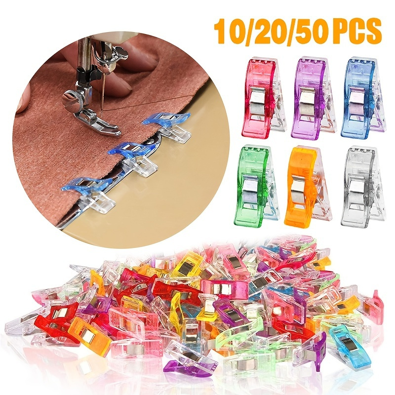 Htppzjr 20 Pcs Sewing Clips Quilting Clips Fabric Quilting Craft Tools Multipurpose Plastic Clips for Sewing Binding,Sewing Supplies Quilting Accessories