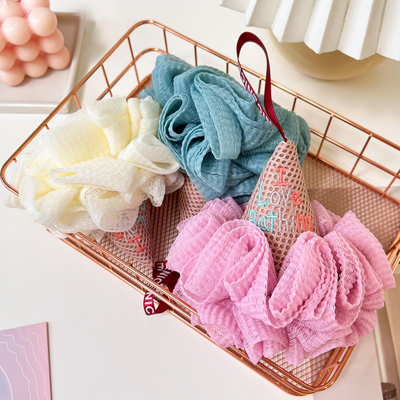 Bath Shower Loofah Sponge Pouf Body Wash Scrubber Temu