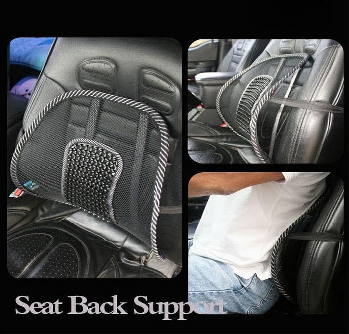 Fairnull Lumbar Back Massage Mesh Brace Support Office Home Car Seat Chair  Back Cushion