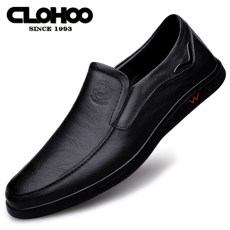 Clohoo Men's Leather Handmade Casual Slip On Shoes - Clothing, Shoes ...