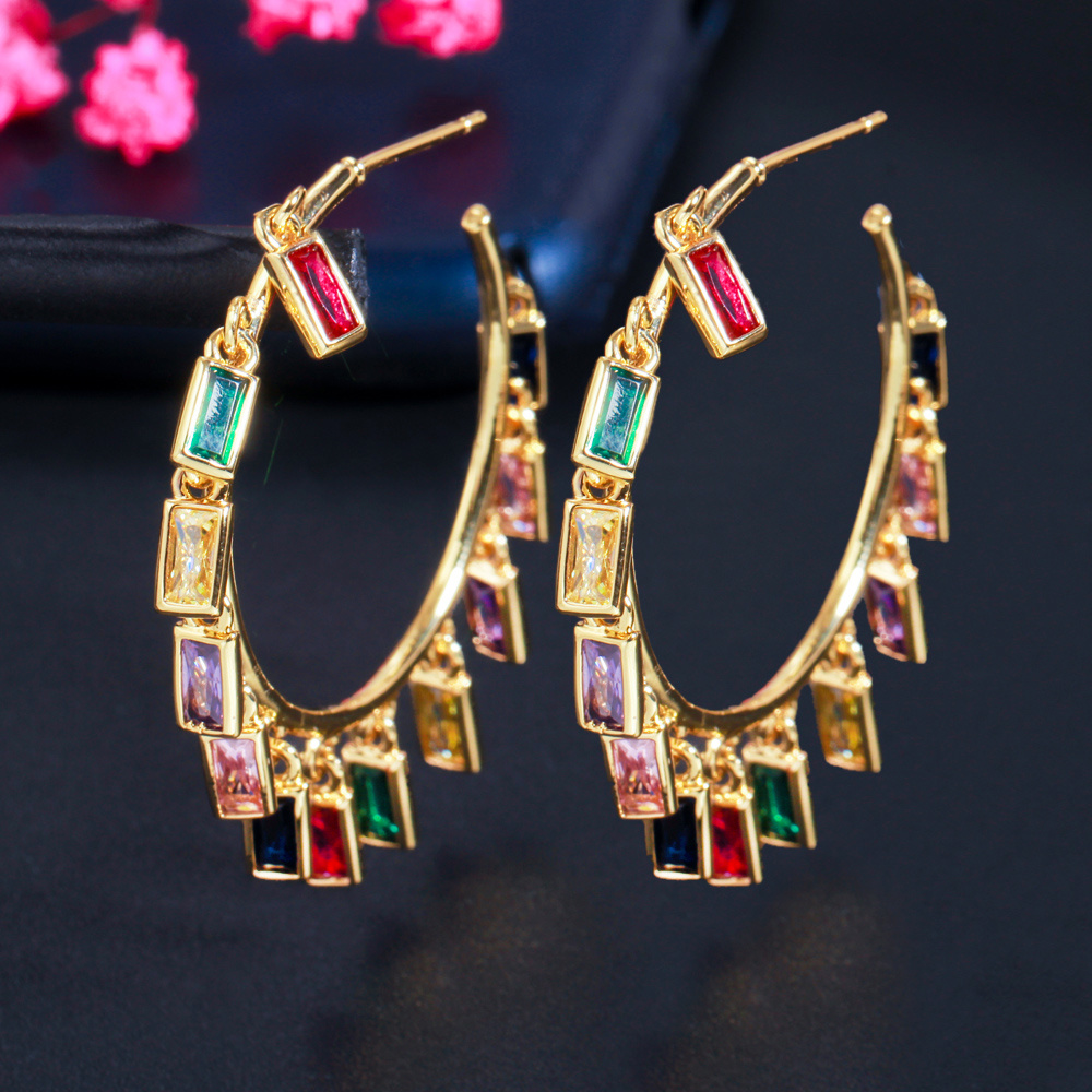 Women Girls Sweety Rainbow Clouds Charm Earrings 18K Gold Plated Tassel  Dangle Earring  Amazonin Fashion