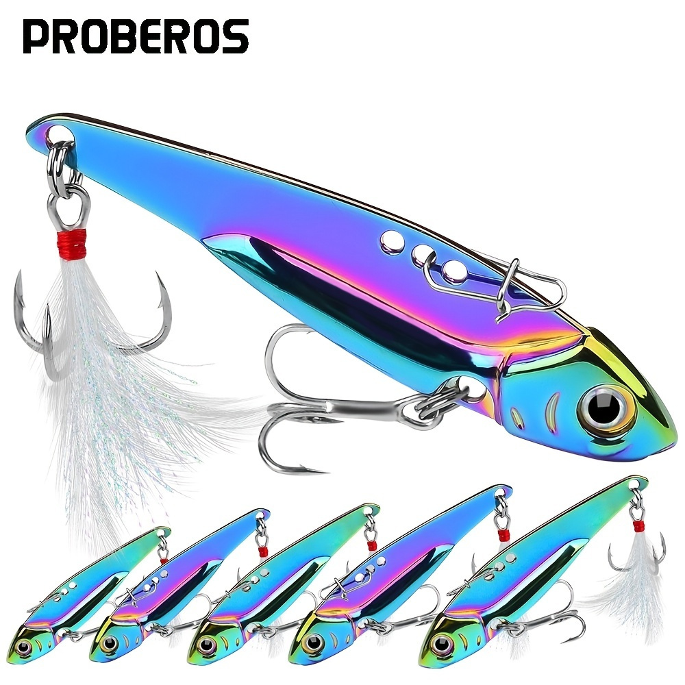 Colorful Reflective VIB Sequins Long Throw Lure with Feather Hook and Blood  Trough - Perfect for Fishing Gear