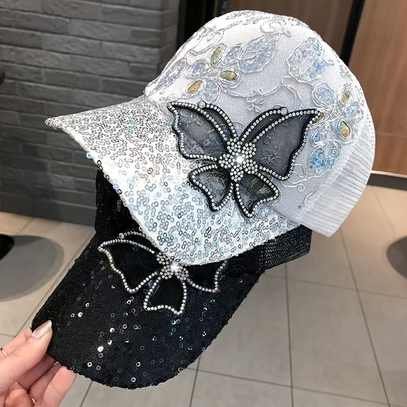 Gorra De Béisbol Con Flores De Diamantes De Imitación, Color Beige, Simple  Y Elegante, Para Mujer, De Algodón, Para Deportes, A La Moda, Para Papá -  Joyería Y Accesorios - Temu