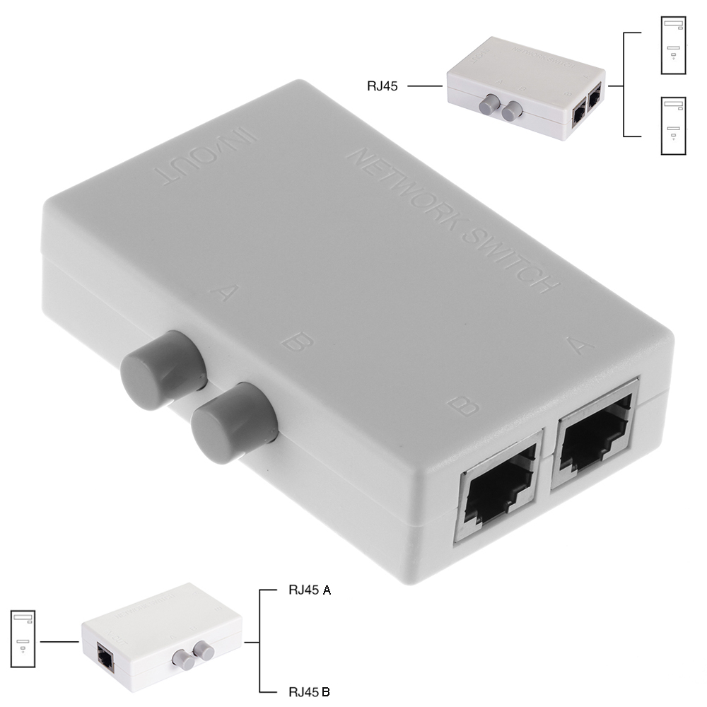 2 Ports Rj45 Network Manual Ab Sharing Selector