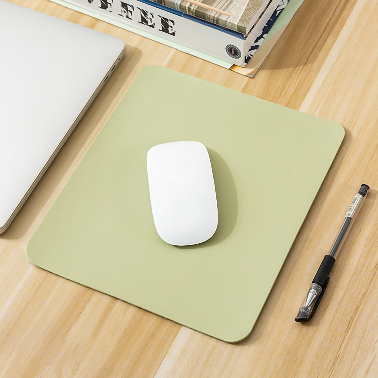 1pc Simple Solid Color Leather Mouse Pad,temu