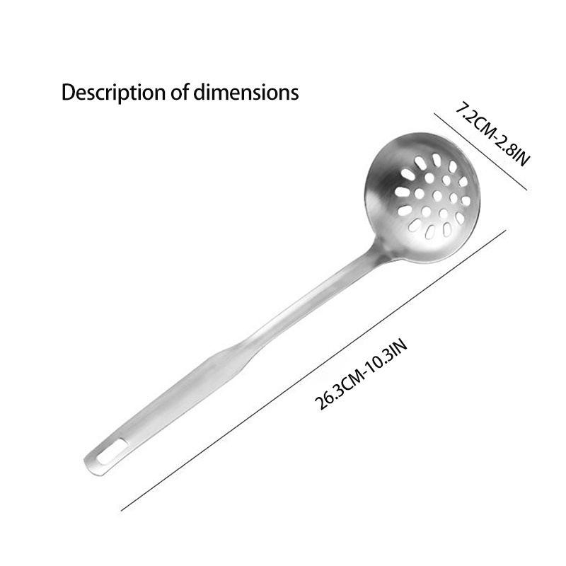 Skimmer Spoon, Stainless Steel Long Handle Hotpot Slotted Soup Filter