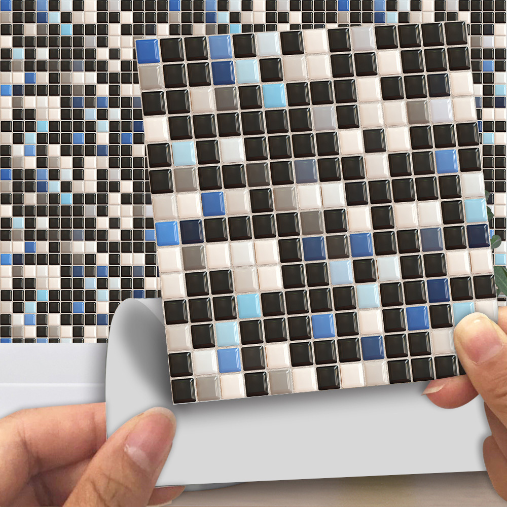 10 Stück Quadratisch Selbstklebende Mosaik-fliesen-aufkleber, Pvc- wandaufkleber, Küchen-fliesen-aufkleber, Badezimmer-fliesen-wandaufkleber,  Heimdekoration, Kostenloser Versand Für Neue Benutzer
