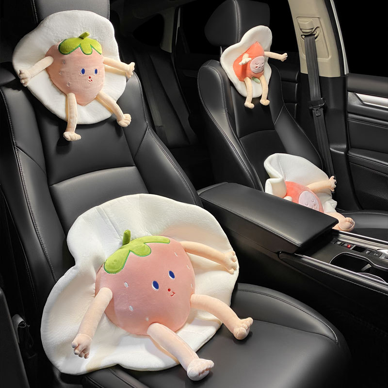 1pc Cartoon Car Lumbar Back Support Pillow For All Seasons, Seat