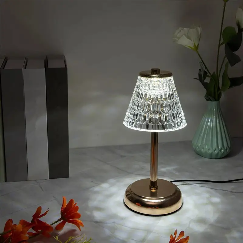 1pc rhinestone atmosphere table lamp usb acrylic decor desk lamp bedroom bedside bar crystal lamp gift night light details 4